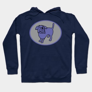 Very Peri Blue Dog on Ultimate Gray Oval Hoodie